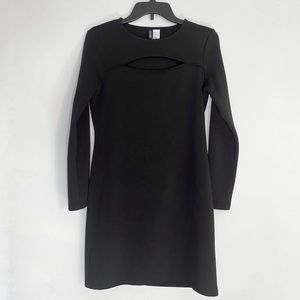 Divided Black Long Sleeve Body-con Dress
